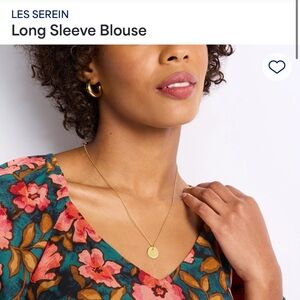 Floral V-Neck Blouse in Red and Green